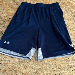 Under Armour Men's Dark Blue and Gray Athletic Shorts